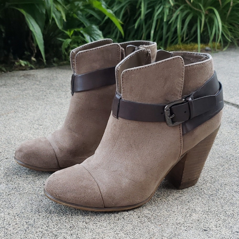 Women's Tan Suede Ankle Boots 6.5
